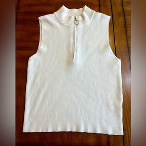 white half zip sweater vest